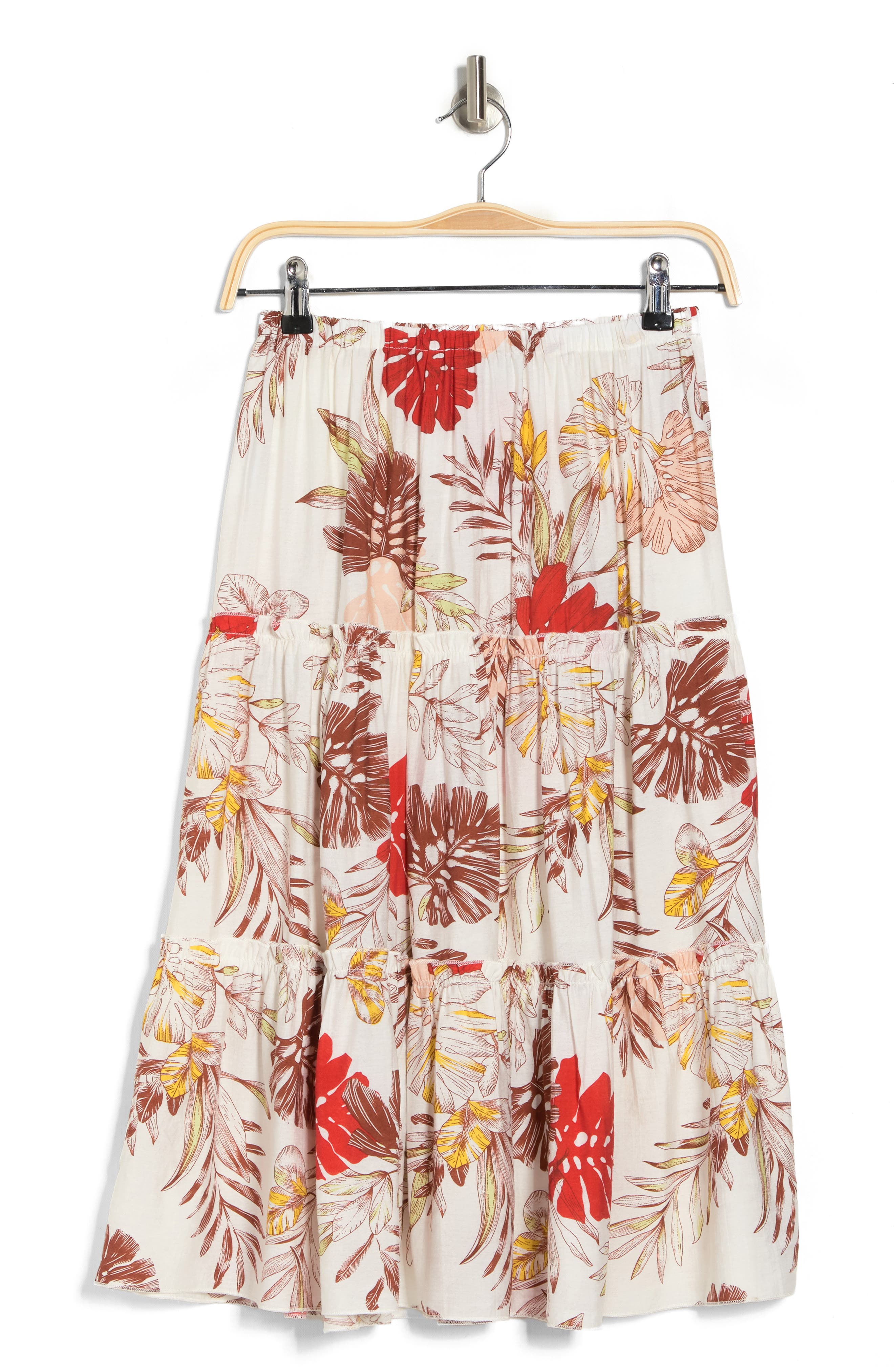 Floral Tiered Midi Skirt