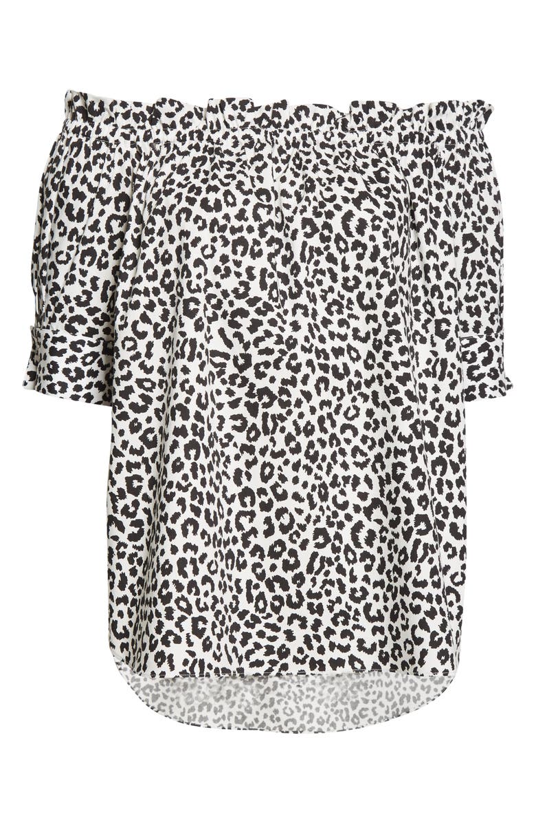 Adam Lippes Off the Shoulder High-Low Stretch Cotton Poplin Blouse, Alternate, color, 