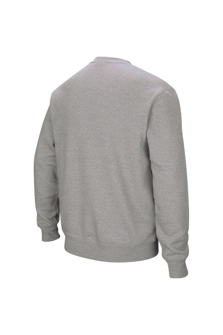 Men's Colosseum Heather Gray NC State Wolfpack Arch & Logo Crew Neck Sweatshirt, Alternate, color, Heather Gray