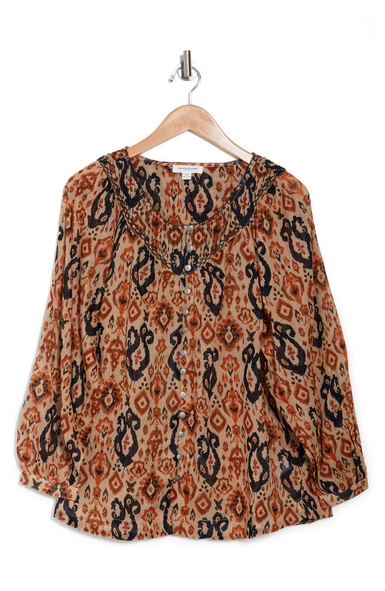 beachlunchlounge Penelope Voile Print Blouse, Alternate, color, 