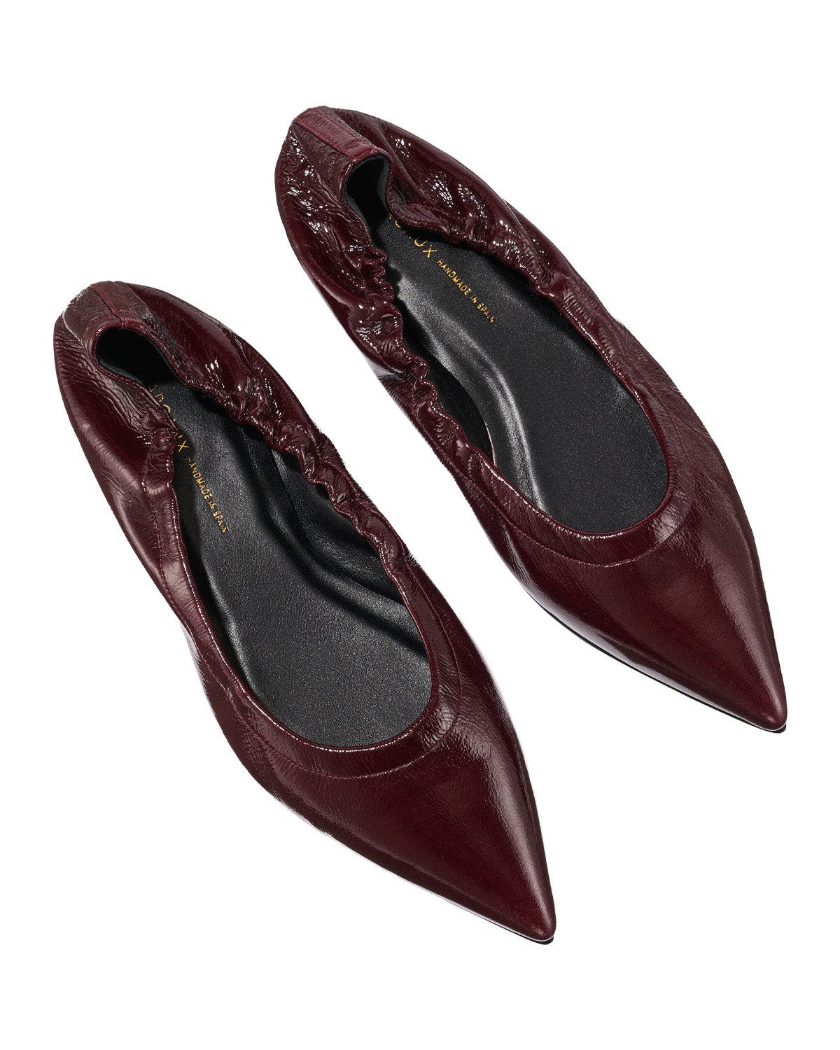 The Roma Ballet Flat, Alternate, color, Merlot Crinkle Patent