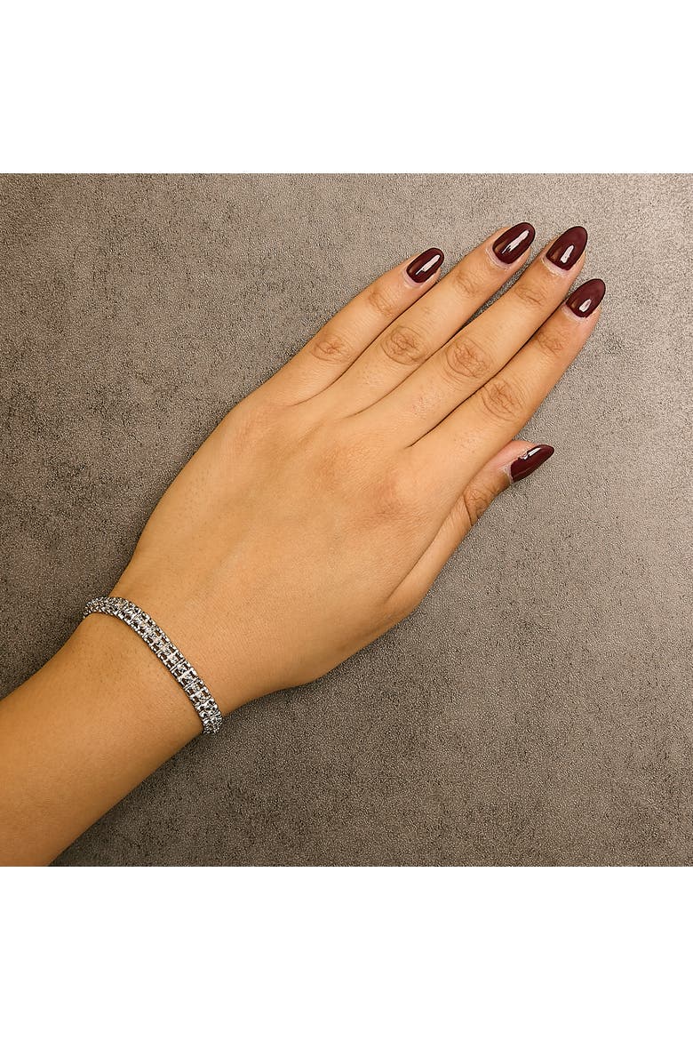 .925 Sterling Silver 1/10 Cttw Diamond Double-Link Tennis Bracelet, Alternate, color, Silver