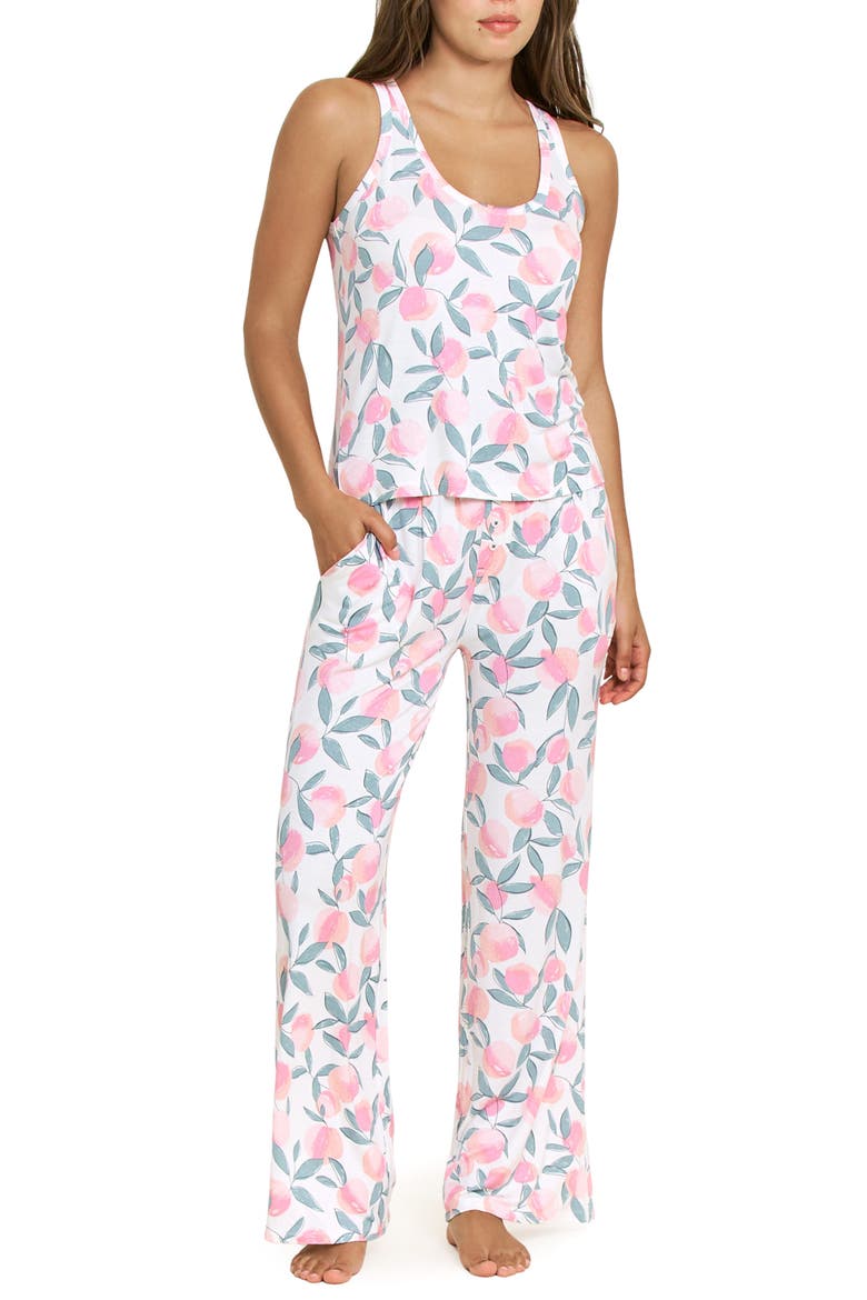 All American Tank Pajamas, Main, color, IVORY PEACH BLOOMS