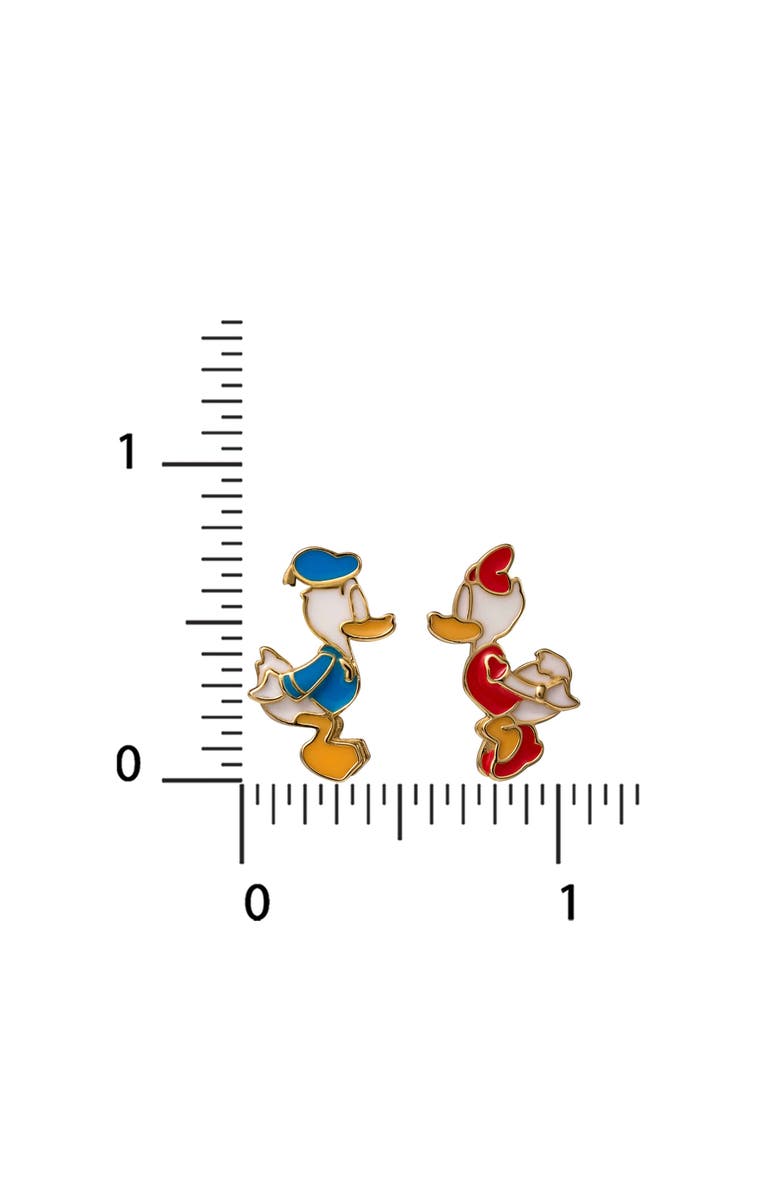 Disney Donald Duck And Daisy Duck Mismatched Earrings, 18k Gold Flash-Plated Sterling Silver, Alternate, color, 