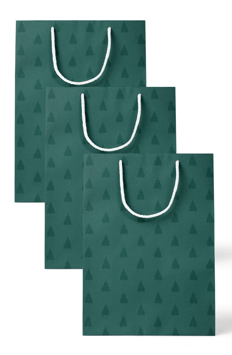 Joy Paper Co. Trees Gift Bag Set of 3, Main, color, Green Trees