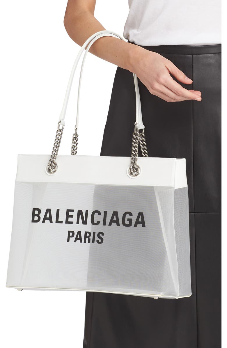 Balenciaga Medium Duty Free Mesh Tote, Alternate, color,