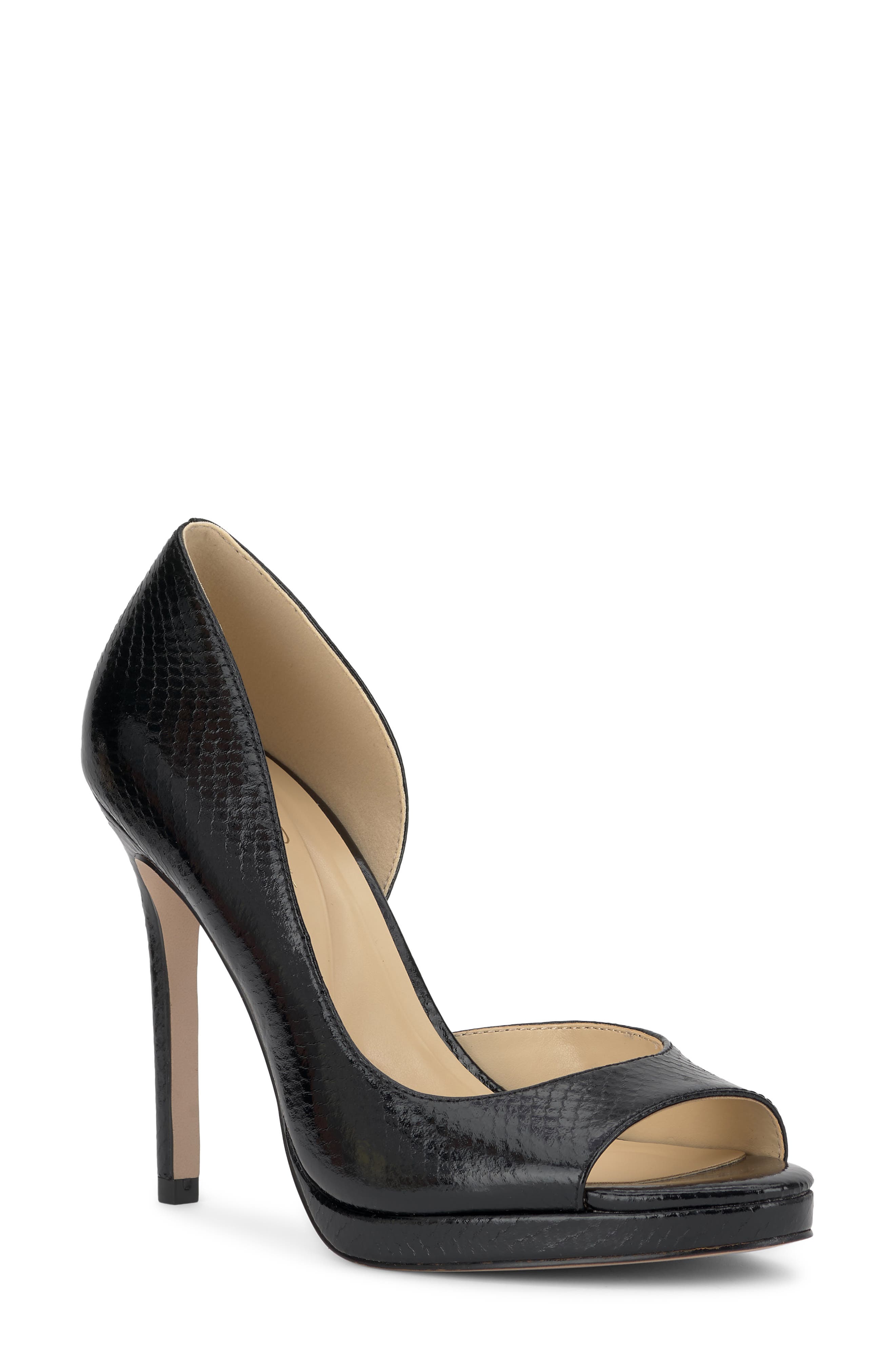 Kimli Half d'Orsay Platform Pump, Main, color, BLACK