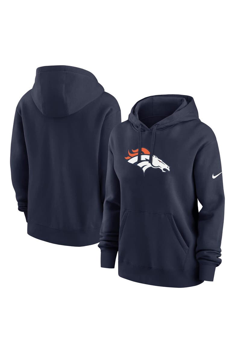 Women's Nike Navy Denver Broncos Club Fleece Pullover Hoodie, Main, color, Navy