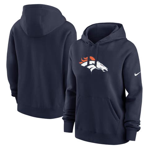 Women's Nike Navy Denver Broncos Club Fleece Pullover Hoodie