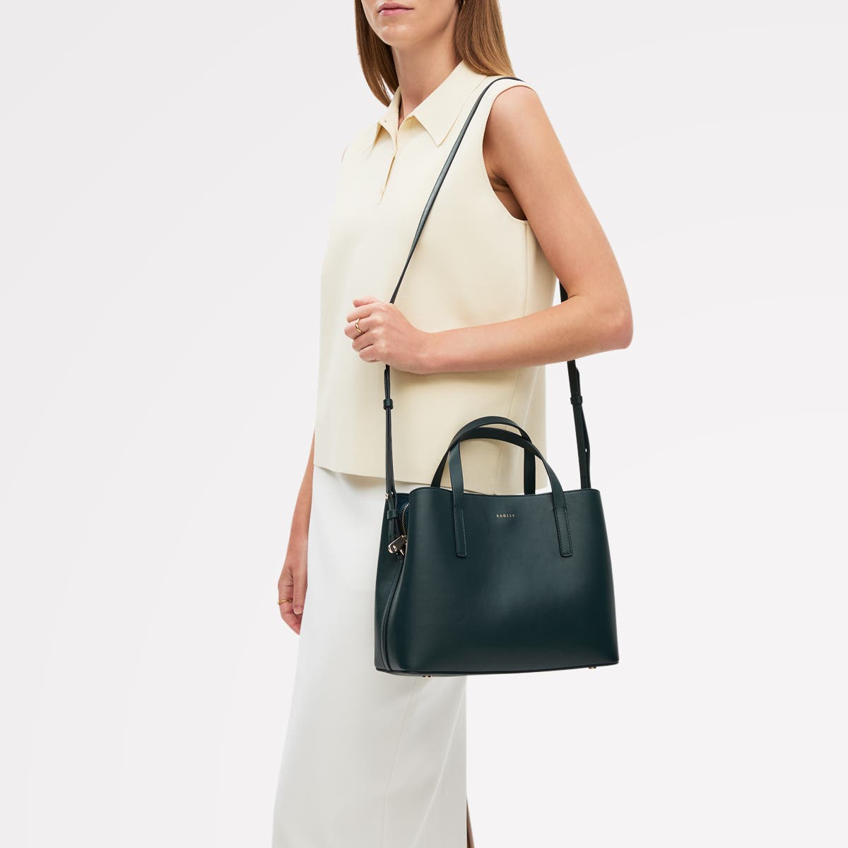 Radley Dukes Place Medium Ziptop Satchel Bag, Alternate, color, Teal