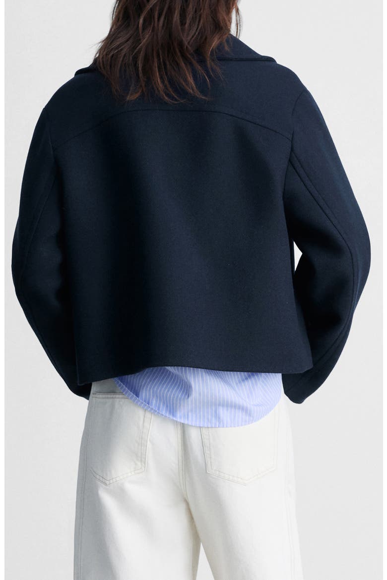 Wool Blend Crop Jacket, Alternate, color, DARK NAVY