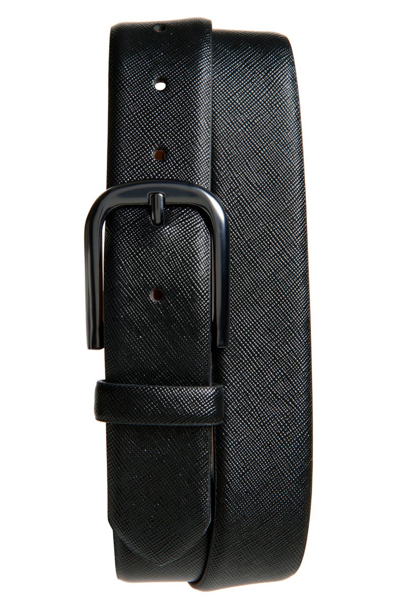 Nordstrom Waylen Saffiano Leather Belt, Main, color, Black