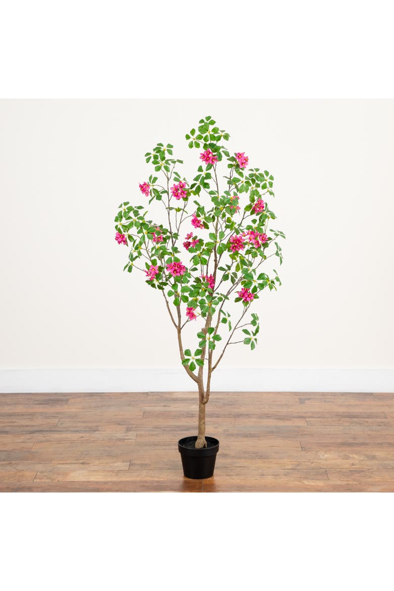 5-ft Artificial Dogwood Tree with Real Touch Leaves, Alternate, color, Green/Pink
