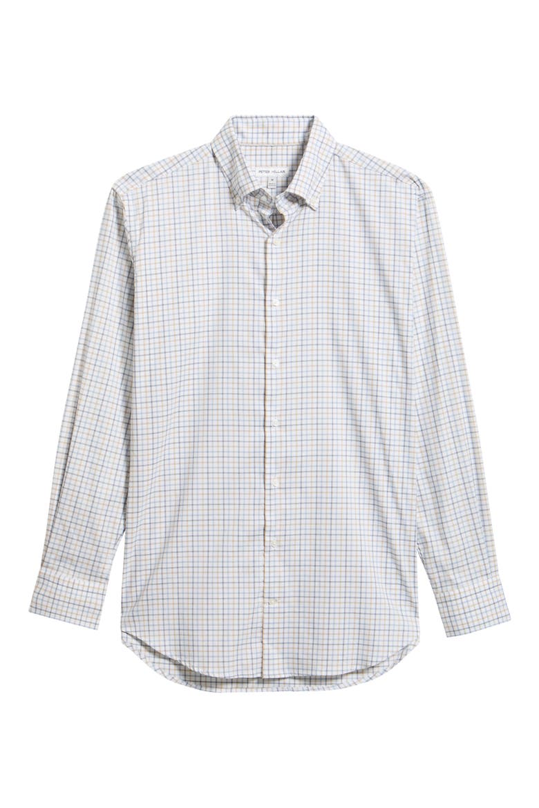 Bruce Crown Lite Plaid Performance Button Down Shirt, Alternate, color, NAVY