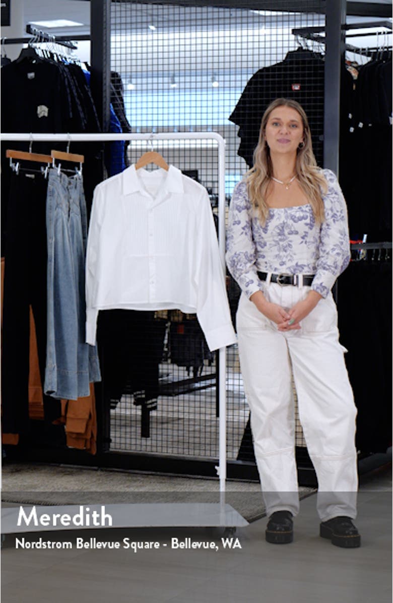 Fino Boxy Crop Cotton Tuxedo Shirt, sales video thumbnail