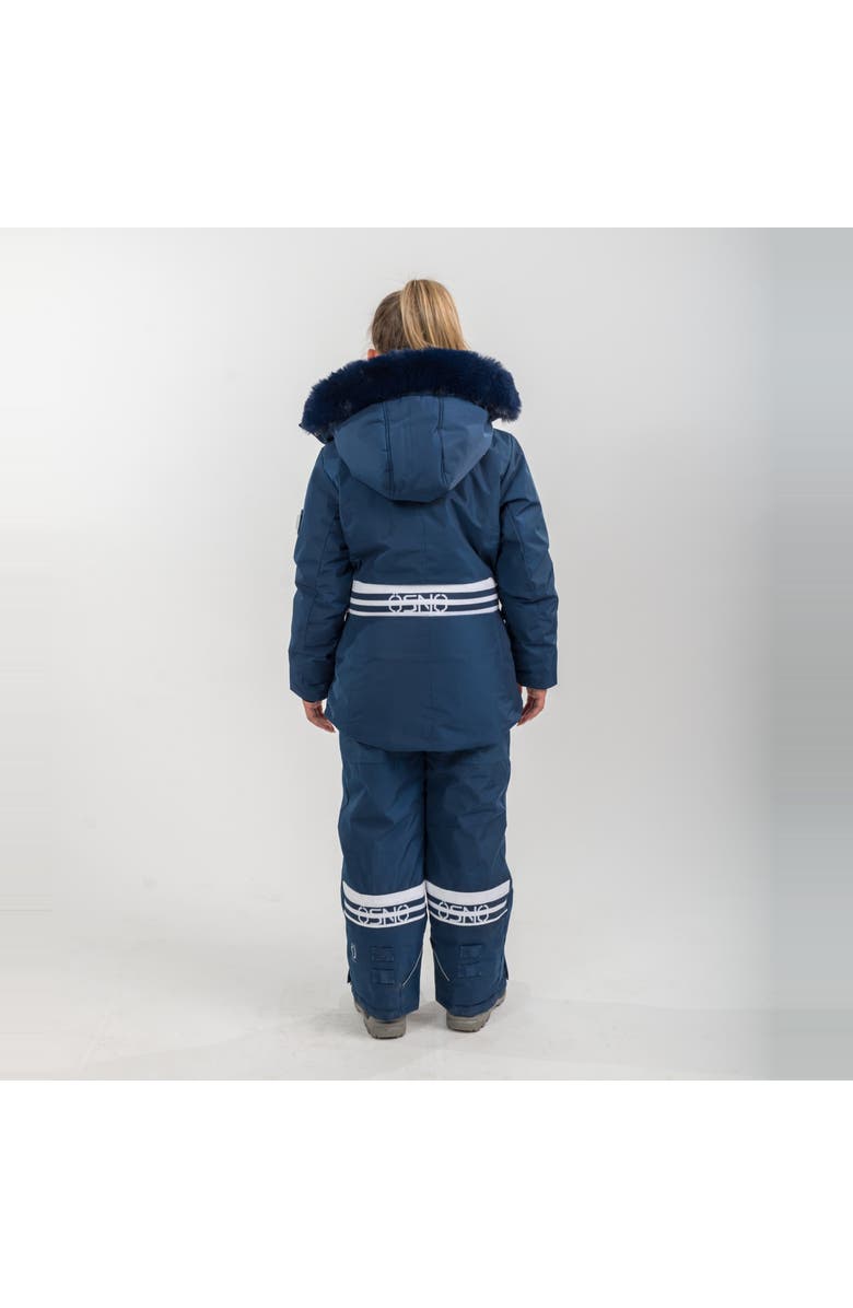 ÖSNO Karina Luxury Snowsuit Jacket and Snowpant, Alternate, color, With Navy Blue Fur