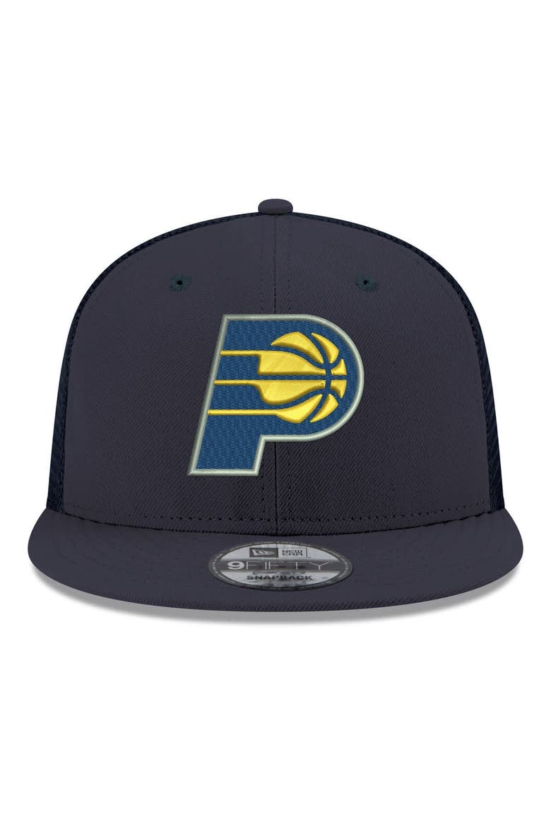Men's New Era Navy Indiana Pacers Core Logo Meshback 9FIFTY Snapback Hat, Alternate, color, Navy