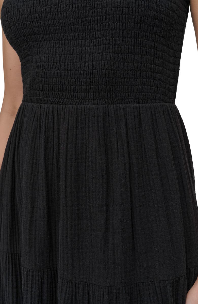 DKNY Jeans Smocked Sundress, Alternate, color, Black