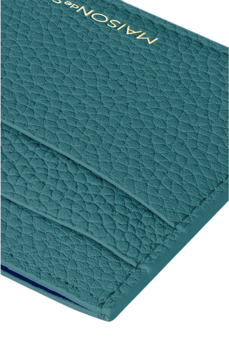 MAISON de SABRÉ Leather Card Holder, Alternate, color, Bondi Blue