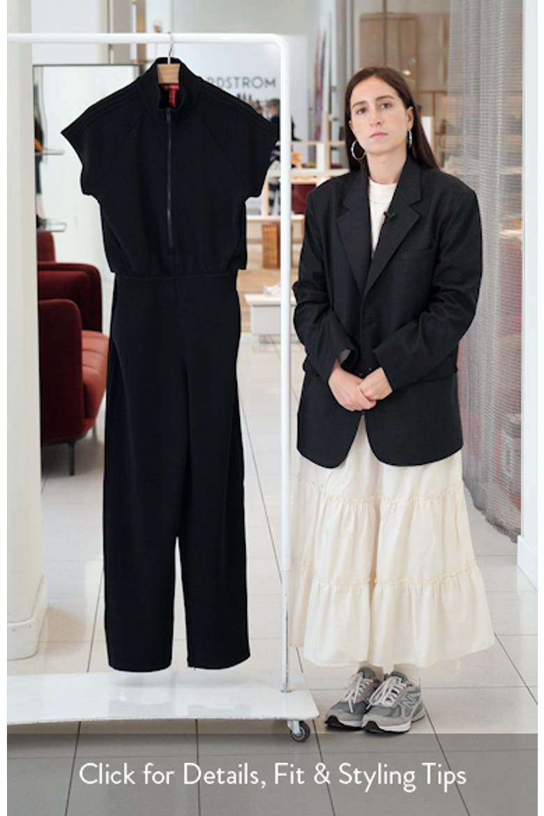 Pintuck Half Zip Jumpsuit video