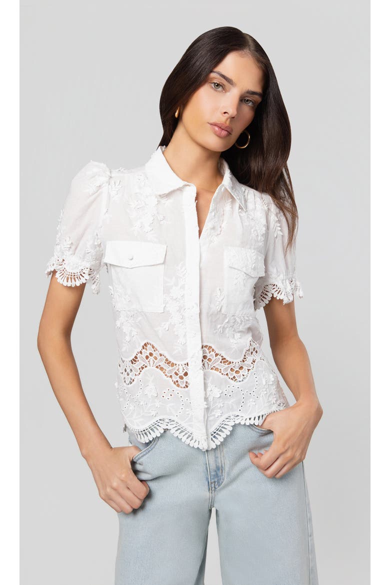 Mina 3D Voile Shirt, Main, color, White