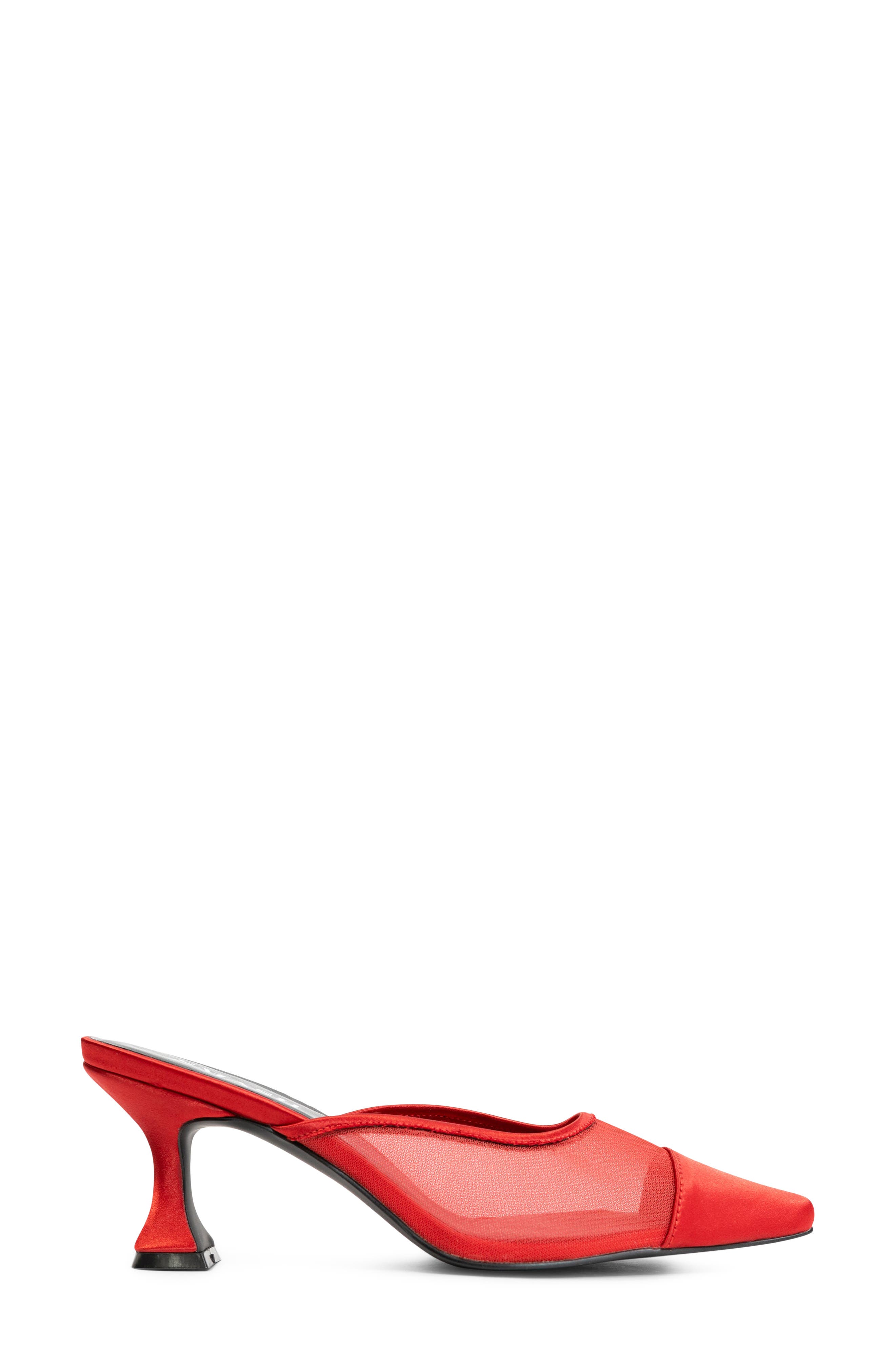 Ella Pointed Toe Mesh Mule, Alternate, color, RED