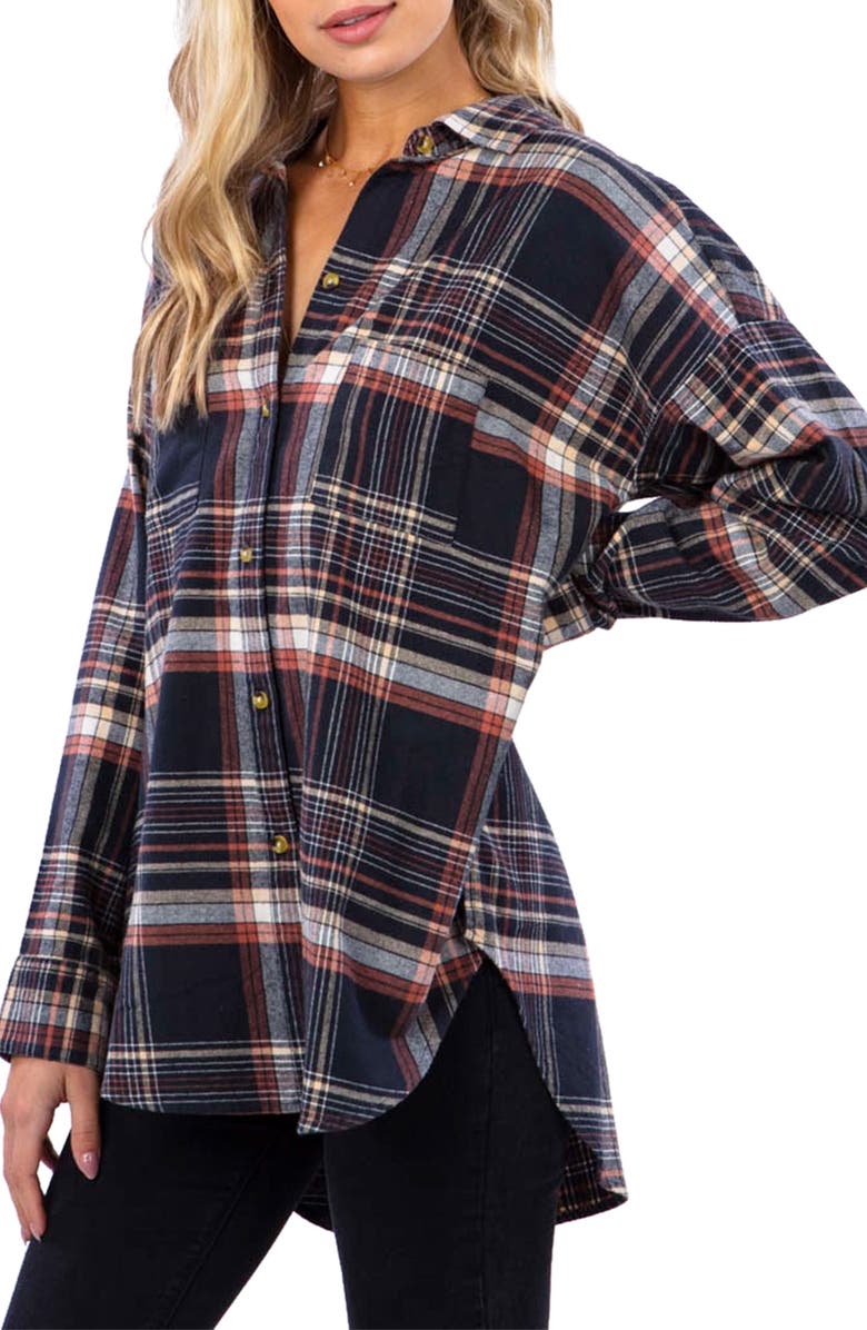 Rip Curl Postcards Cotton Flannel Button-Up Shirt, Alternate, color,