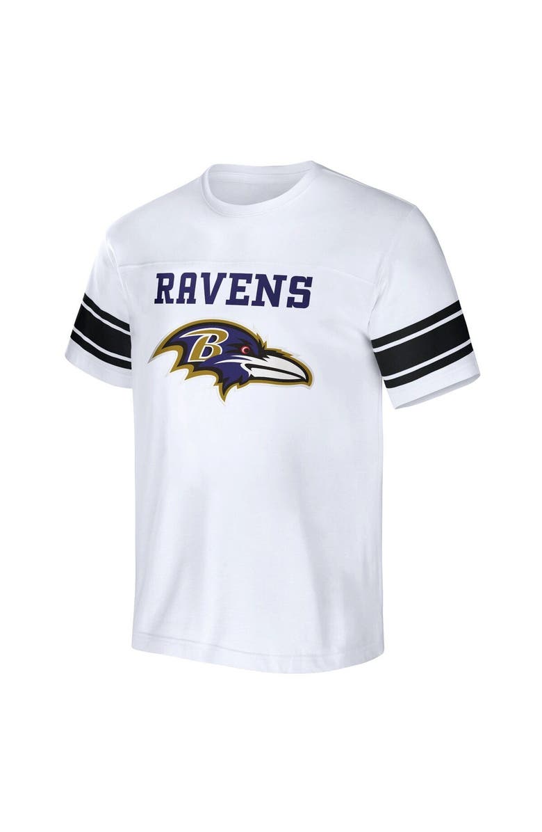 NFL X DARIUS RUCKER Men's NFL x Darius Rucker Collection by Fanatics White Baltimore Ravens Football Striped T-Shirt, Alternate, color,