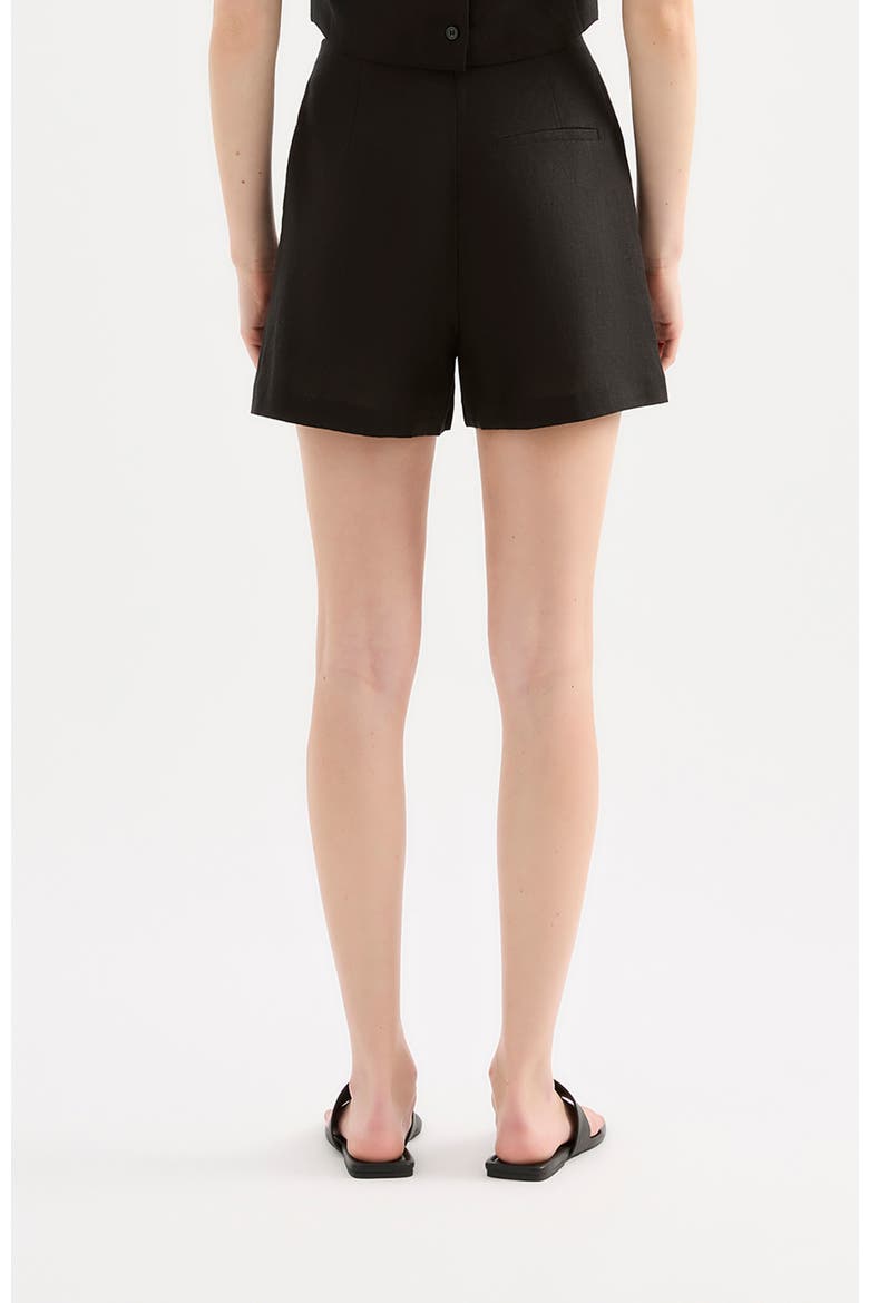 Marli Linen Short, Alternate, color, Black