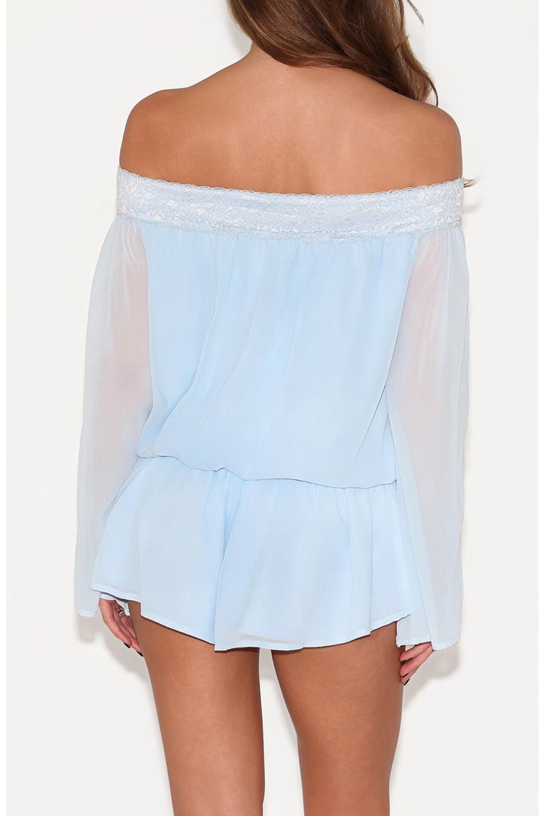 Tessie Off the Shoulder Playsuit, Alternate, color, BLUE