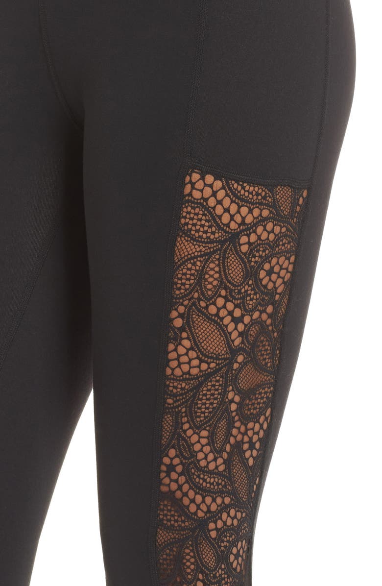 Beyond Yoga Lace Way High Rise Ankle Leggings, Alternate, color, 