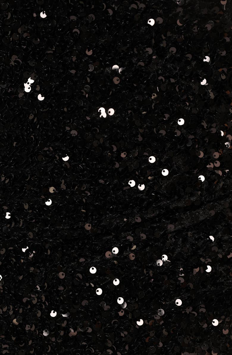 Petal & Pup Kiki One Shoulder Sequin Midi Dress, Alternate, color, Black