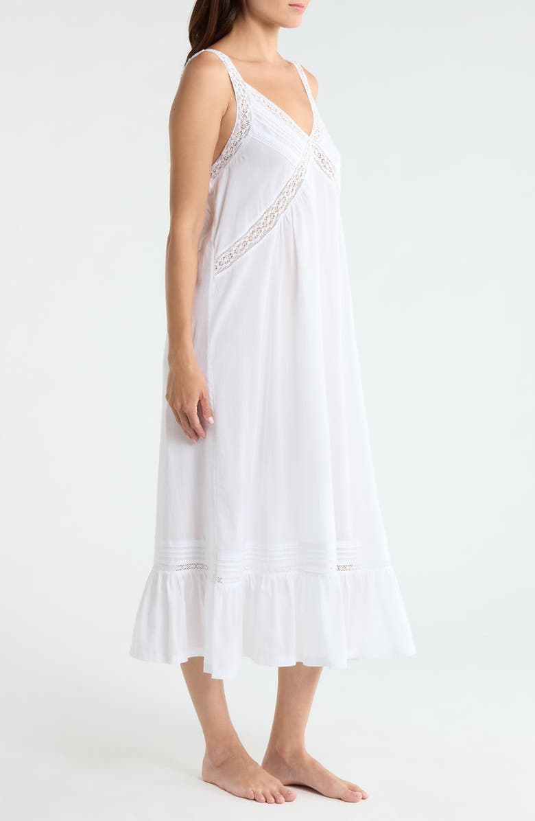 Nordstrom Peached Cotton Lawn Nightgown, Alternate, color, White