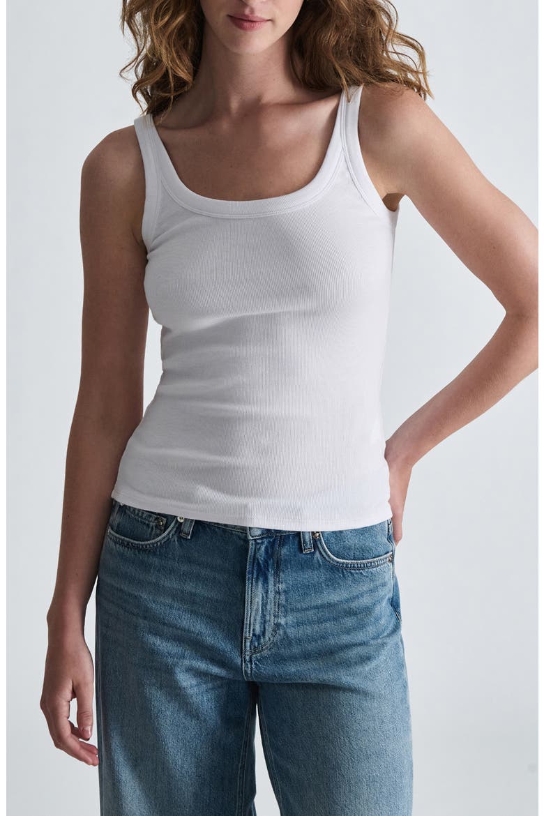 Frankie Rib Tank, Main, color, WHITE