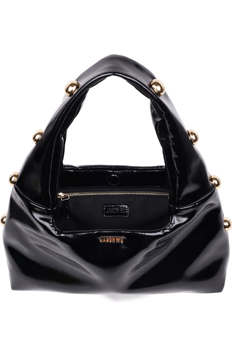 JASON WU Studded Patent Shoulder Bag, Alternate, color, Black
