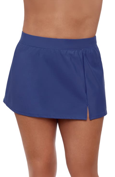 Full Coverage Skirted Swimsuit Bottom with Side Slit