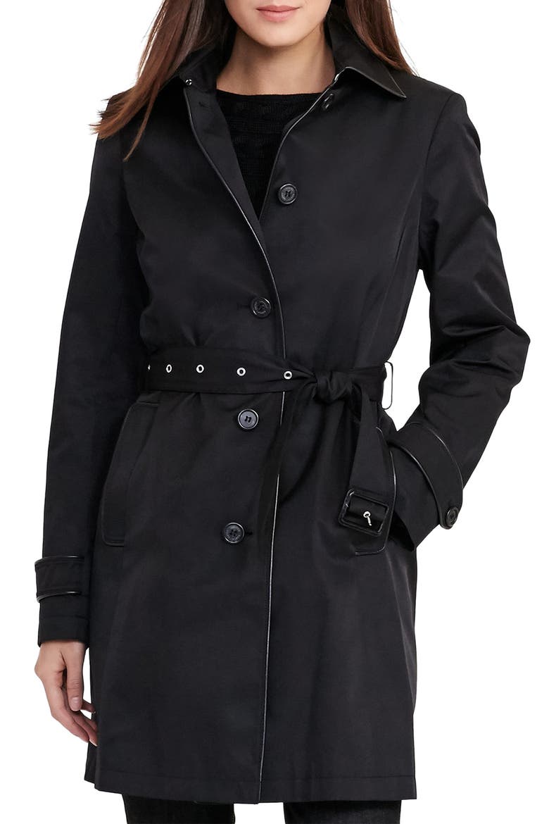 Trench Raincoat, Main, color, BLACK