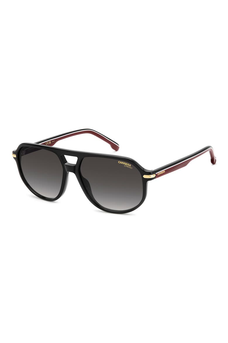 59mm Gradient Navigator Sunglasses, Alternate, color, BLACK RED/ DARK GREY SF