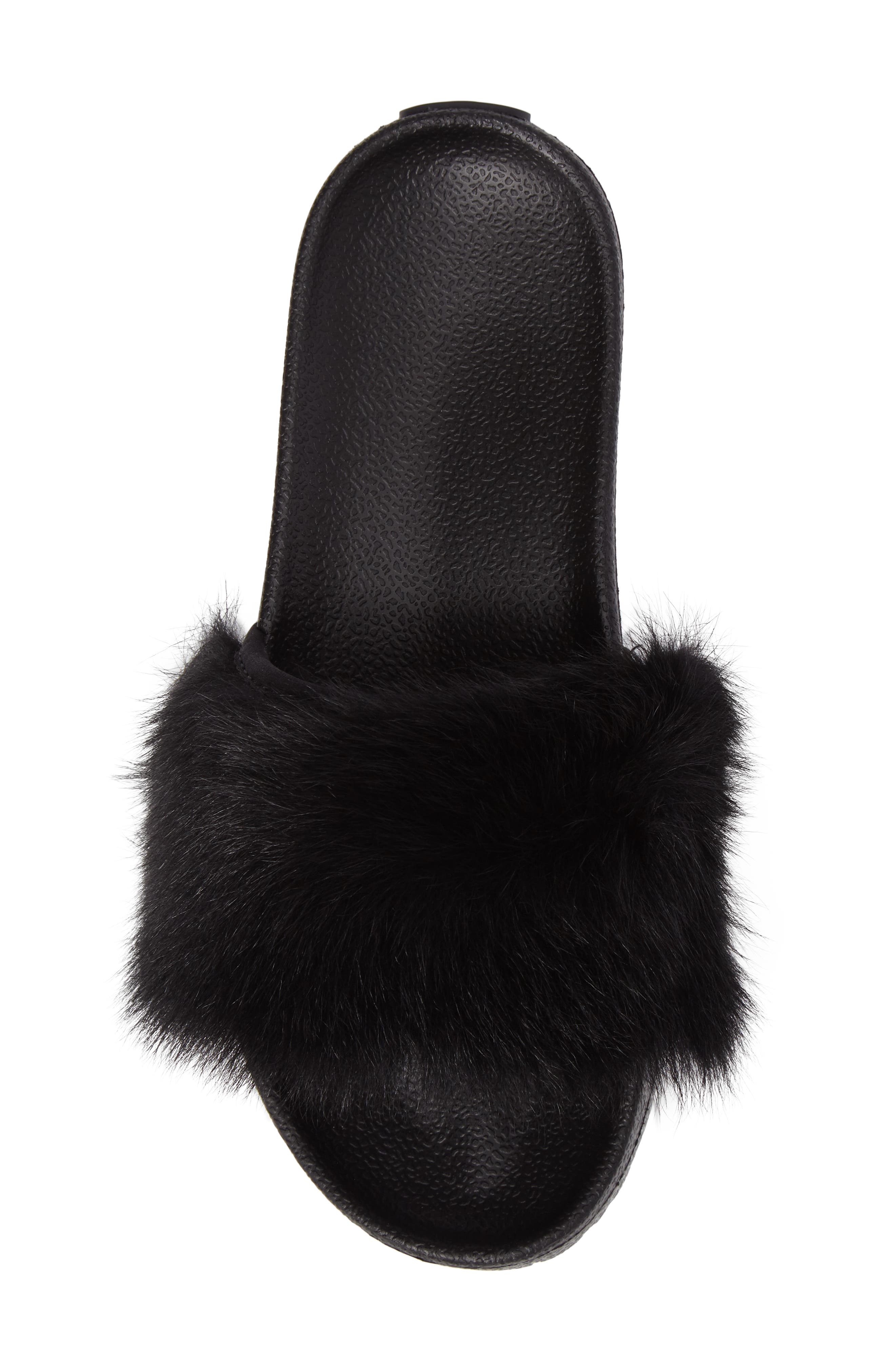 Royale Genuine Shearling Slide Sandal, Alternate, color, BLACK