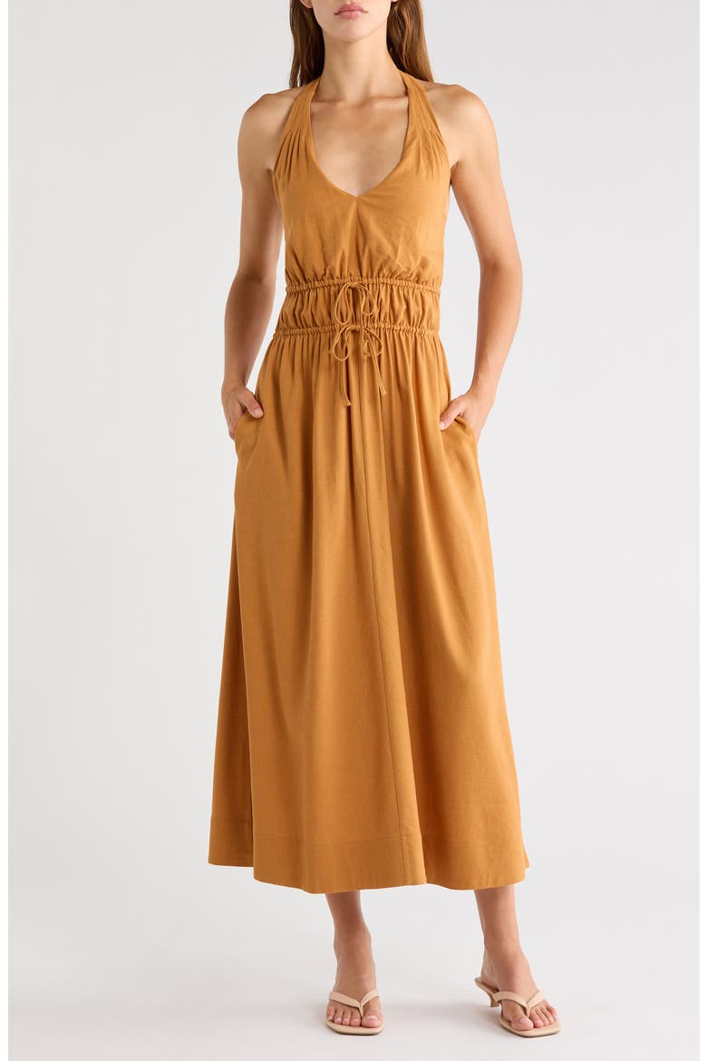 Alysha Halter Midi Dress, Main, color, MONARCH