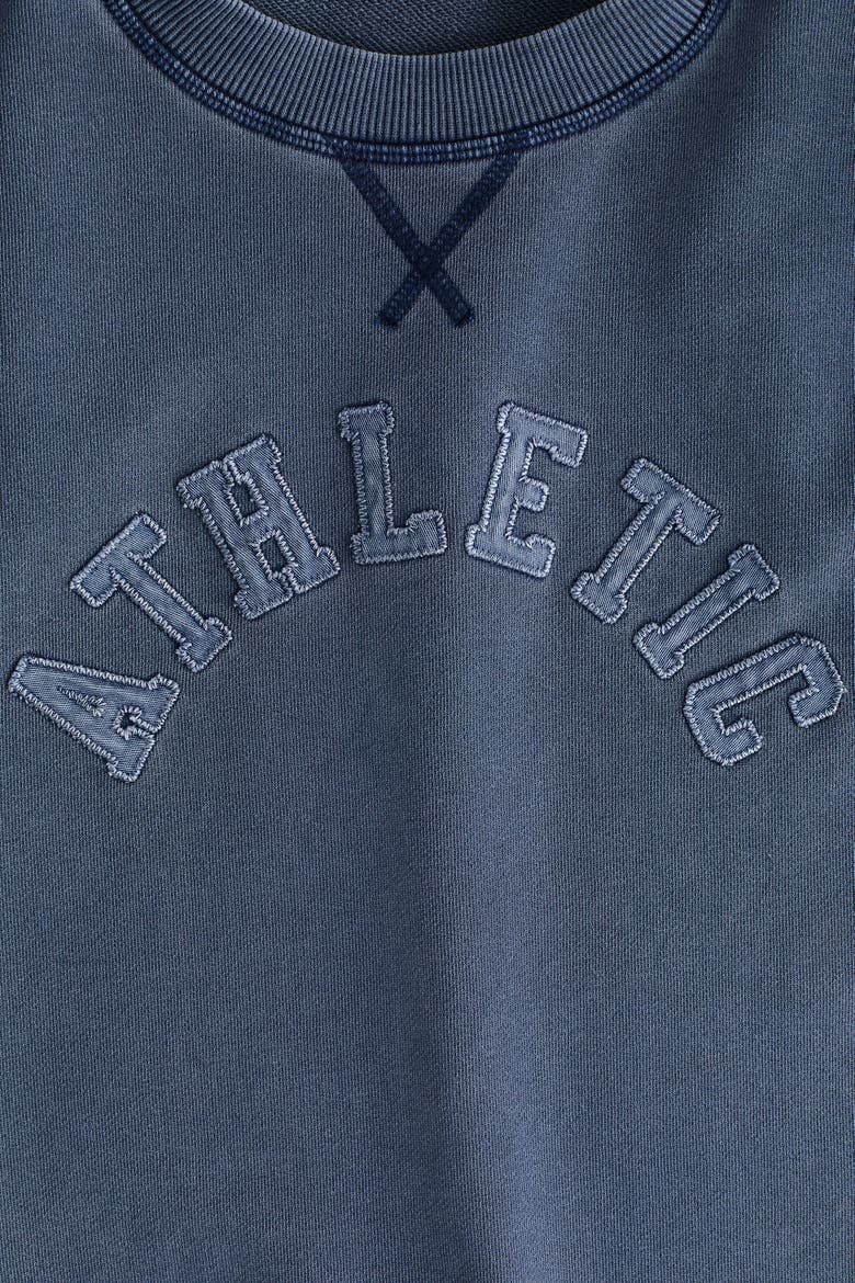 Motif-detail Sweatshirt, Alternate, color, Dark blue/Athletic