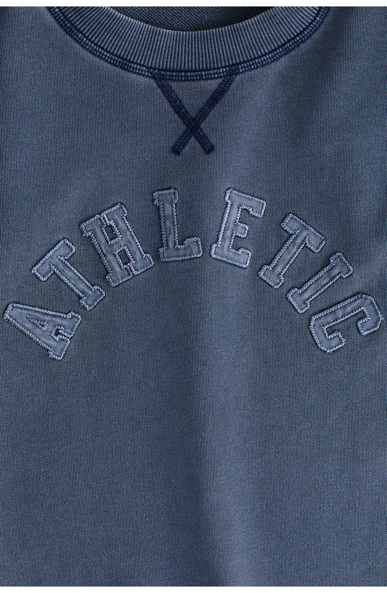 H&M Motif-detail Sweatshirt, Alternate, color, Dark Blue/Athletic