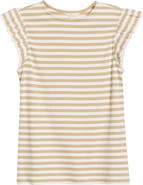 Caslon® Stripe Ruffled Knit Top