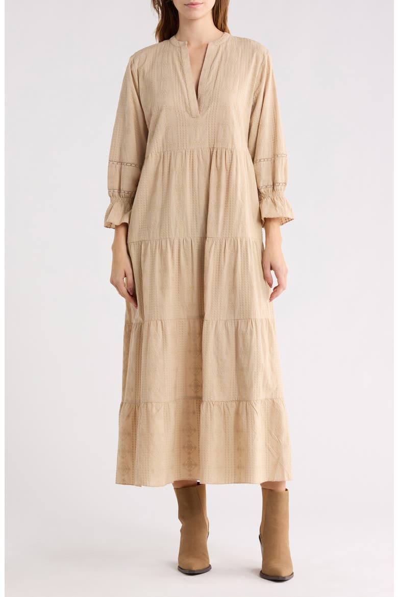 Eyelet Embroidered Maxi Dress, Main, color, TAN