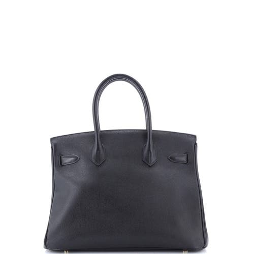 Pre-owned Hermes Hermes Birkin Handbag Black Epsom With Gold Hardware 30 In Black