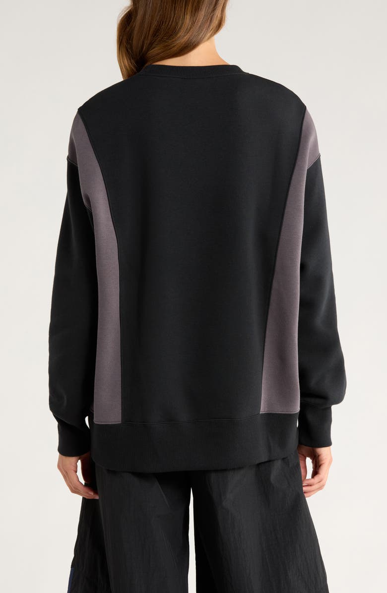 Nike Phoenix Fleece Oversize Crewneck Sweatshirt, Alternate, color, Black/ Thunder Grey