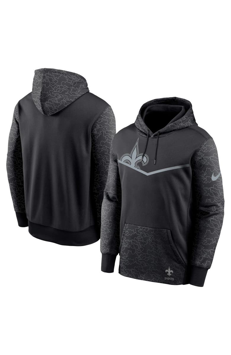 Nike Men's Nike Black New Orleans Saints RFLCTV Chevron Pullover Hoodie, Main, color, Black