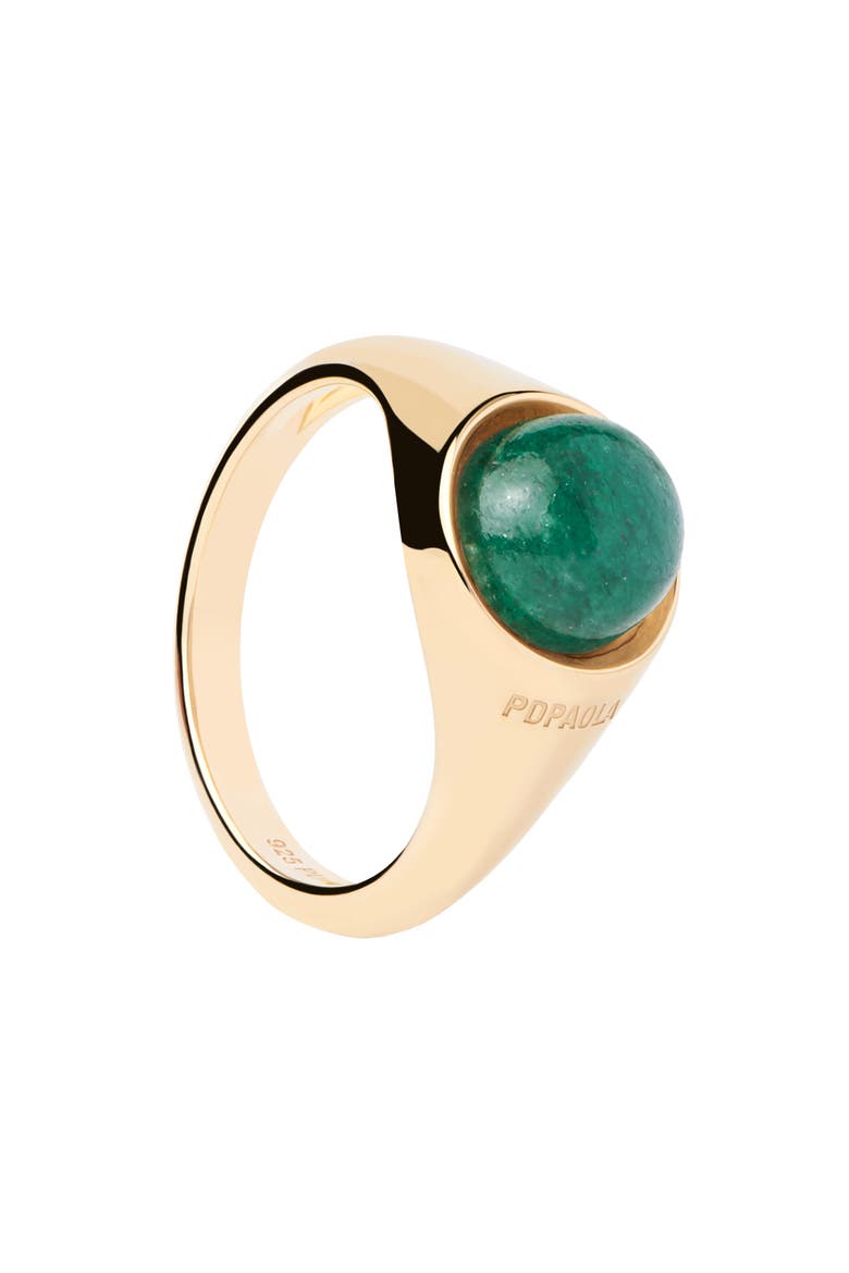 Aventurine Moon Ring, Main, color, Green Aventurine