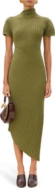 Cult Gaia Chrysta Turtleneck Rib Midi Sweater Dress