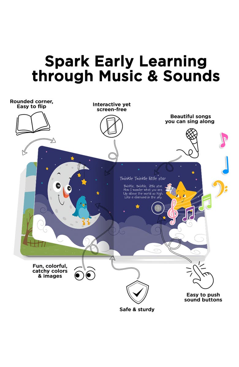 Ditty Bird Bedtime Songs Interactive Musical Sound Book, Alternate, color, Navy